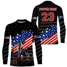 Load image into Gallery viewer, Motocross Jersey UPF30+ American Flag Dirt Bike Racing Shirt Youth Off-Road Jersey Kid Men XM114