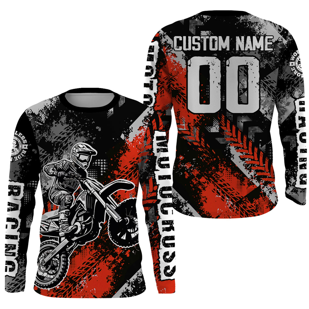 Motocross Racing Jersey Red Upf30+ Dirt Bike Shirt Men Women Kid Off-road Riding Jersey XM250