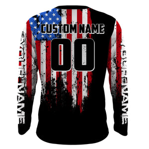 American Flag Motocross Jersey Men UPF30+ Dirt Bike Shirt Women Kid Patriotic MX Racing Shirt XM75