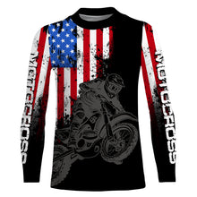 Load image into Gallery viewer, American Flag Motocross Jersey Men UPF30+ Dirt Bike Shirt Women Kid Patriotic MX Racing Shirt XM75