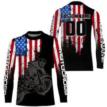 Load image into Gallery viewer, American Flag Motocross Jersey Men UPF30+ Dirt Bike Shirt Women Kid Patriotic MX Racing Shirt XM75