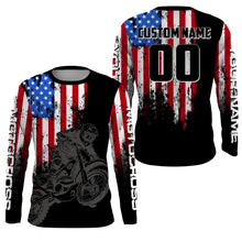 Load image into Gallery viewer, American Flag Motocross Jersey Men UPF30+ Dirt Bike Shirt Women Kid Patriotic MX Racing Shirt XM75