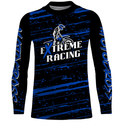 Motocross Racing Jersey Blue Upf30+ Dirt Bike Off-road MX Shirt Men Kid Women XM186