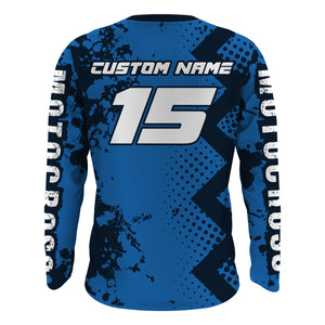 Motocross Jersey Youth Blue UPF30+ Racing Dirt Bike Shirt Men Kids Women Off-Road MX Jersey XM147