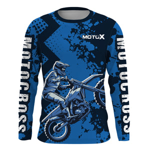 Motocross Jersey Youth Blue UPF30+ Racing Dirt Bike Shirt Men Kids Women Off-Road MX Jersey XM147