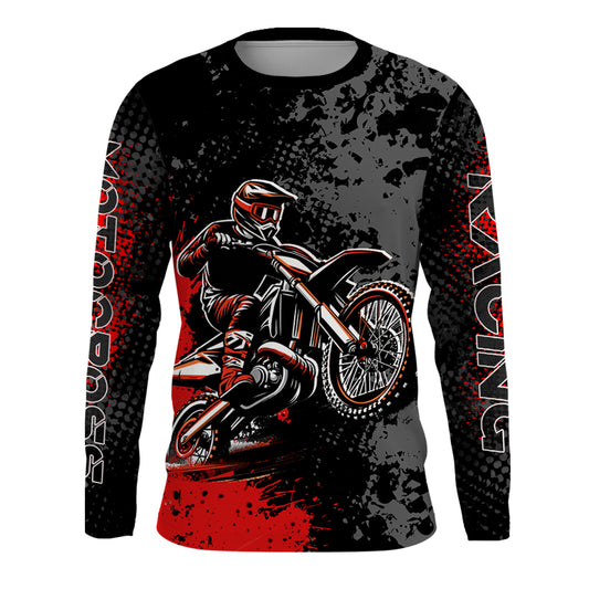 Motocross Racing Jersey Red Upf30+ Dirt Bike Shirt Kid Women Men Off-road Jersey XM263