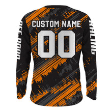 Load image into Gallery viewer, Kid Men Motocross Jersey Personalized UPF 30+ Orange Dirt Bike Shirt MX Racing Jersey XM231