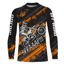 Load image into Gallery viewer, Kid Men Motocross Jersey Personalized UPF 30+ Orange Dirt Bike Shirt MX Racing Jersey XM231