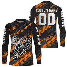 Load image into Gallery viewer, Kid Men Motocross Jersey Personalized UPF 30+ Orange Dirt Bike Shirt MX Racing Jersey XM231