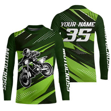 Load image into Gallery viewer, Green Motocross Racing Jersey Men Women Kid Upf30+ Dirt Bike Shirt Youth Racing Jersey DNT84