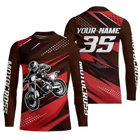 Red Motocross Racing Jersey Men Women Kid Upf30+ Dirt Bike Shirt Youth Racing Jersey DNT84