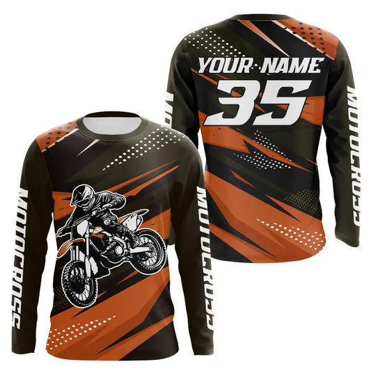 Orange Motocross Racing Jersey Men Women Kid Upf30+ Dirt Bike Shirt Youth Racing Jersey DNT84