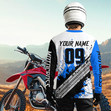 Load image into Gallery viewer, Blue Motocross Shirts Racing UPF30+Custom Dirt Bike Jersey Off-Road Shirt Kid Men Women DNT73