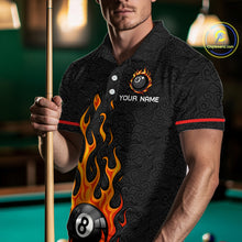 Load image into Gallery viewer, Custom 8 Ball Flame Billiard Shirts for Men Billiard Team Jerseys Polo &amp; 1/4 Zip Shirts NNT50