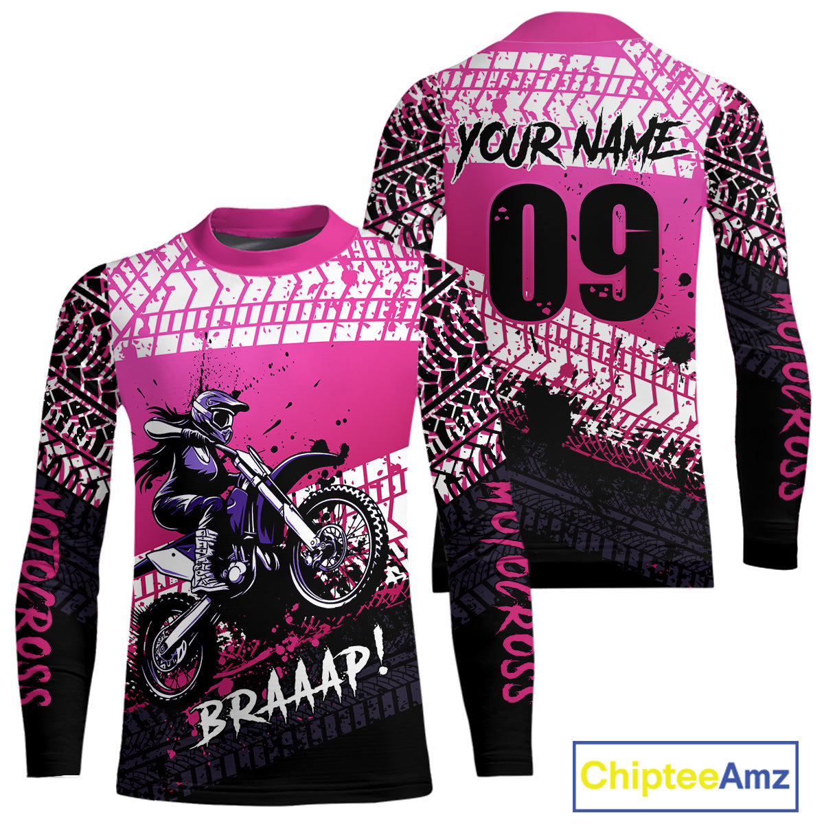 Pink Motocross Shirts Kid Adult Custom Motocross MX Off-Road Motocycle Shirt UPF30+ DNT64