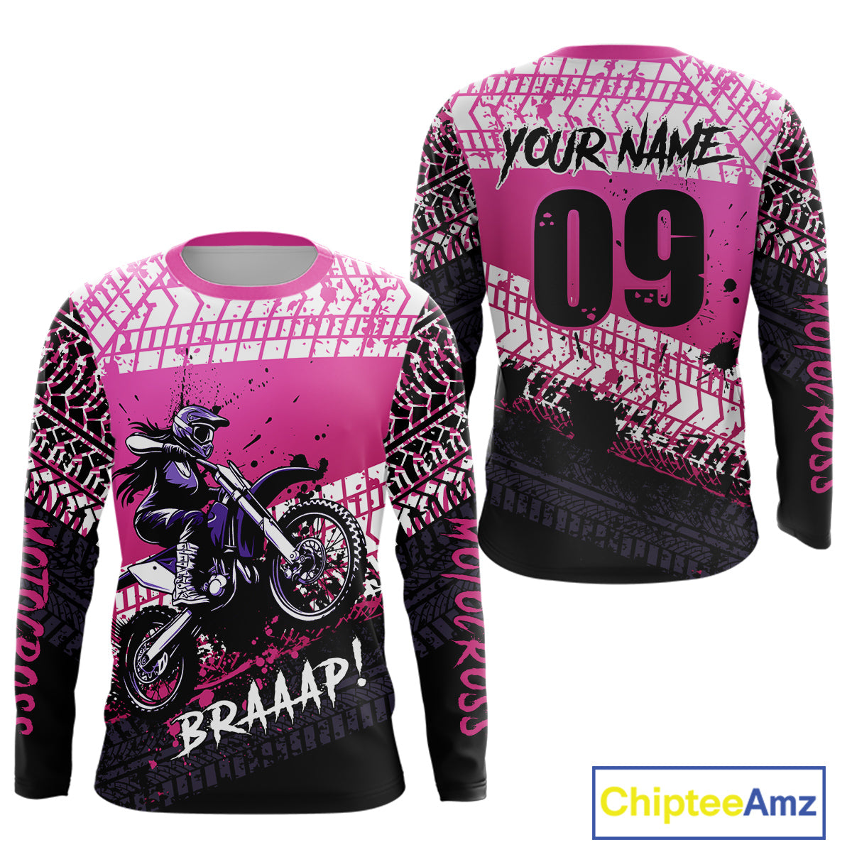Pink Motocross Shirts Kid Adult Custom Motocross MX Off-Road Motocycle Shirt UPF30+ DNT64