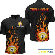 Load image into Gallery viewer, Custom 9 Ball Flaming Billiard Shirts for Men Billiard Team Shirts Billiard League NNT71