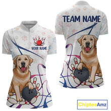 Load image into Gallery viewer, Custom Funny Dog Paw Bowling Women Polo &amp; 1/4 Zip Shirts Bowling Team Jerseys HNT95