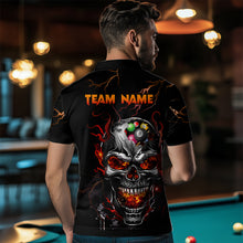 Load image into Gallery viewer, Thunder Skull Billiard Jerseys Men Polo &amp; 1/4 Zip Shirt Skull 8 Ball Pool Billiard NNT03