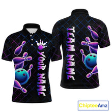 Load image into Gallery viewer, Neon Bowling Custom Men Bowling Shirt Polo &amp; Quarter-Zip Bowling Team Jerseys HNT70