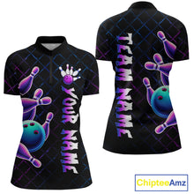 Load image into Gallery viewer, Neon Bowling Custom Women Bowling Shirt Polo &amp; Quarter-Zip Bowling Team Jerseys HNT70