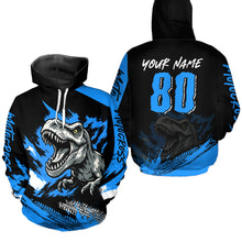 Load image into Gallery viewer, Custom Youth Dinosaur Motocross Hoodie Off-Road Quad Bike Hoodie for Kid Men Women HOT09