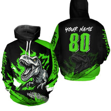 Load image into Gallery viewer, Custom Youth Dinosaur Motocross Hoodie Off-Road Quad Bike Hoodie for Kid Men Women HOT09