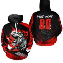 Load image into Gallery viewer, Custom Youth Dinosaur Motocross Hoodie Off-Road Quad Bike Hoodie for Kid Men Women HOT09