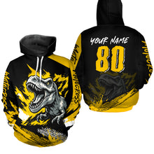Load image into Gallery viewer, Custom Youth Dinosaur Motocross Hoodie Off-Road Quad Bike Hoodie for Kid Men Women HOT09