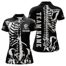 Load image into Gallery viewer, Custom Skull Bone 8 Ball Billiard Shirts for Women Billiard Team Jerseys Polo &amp; 1/4 Zip Shirts NNT47