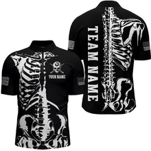 Load image into Gallery viewer, Custom Skull Bone 8 Ball Billiard Shirts for Men Billiard Team Jerseys Polo &amp; 1/4 Zip Shirts NNT47