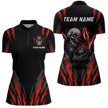 Load image into Gallery viewer, Skull Bowling Custom Women Bowling Polo &amp; Quarter-Zip Bowling Team Jerseys HNT47