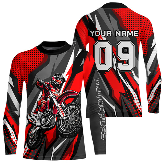 Custom Red Motocross Racing Jersey Men Women Kid Upf30+ Dirt Bike Shirt Racing Jersey DNT83