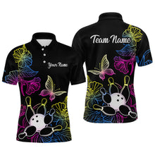 Load image into Gallery viewer, Colorful Butterflies Bowling Shirt for Men Bowling Team Jersey Shirts Polo &amp; Quarter-Zip HNT27