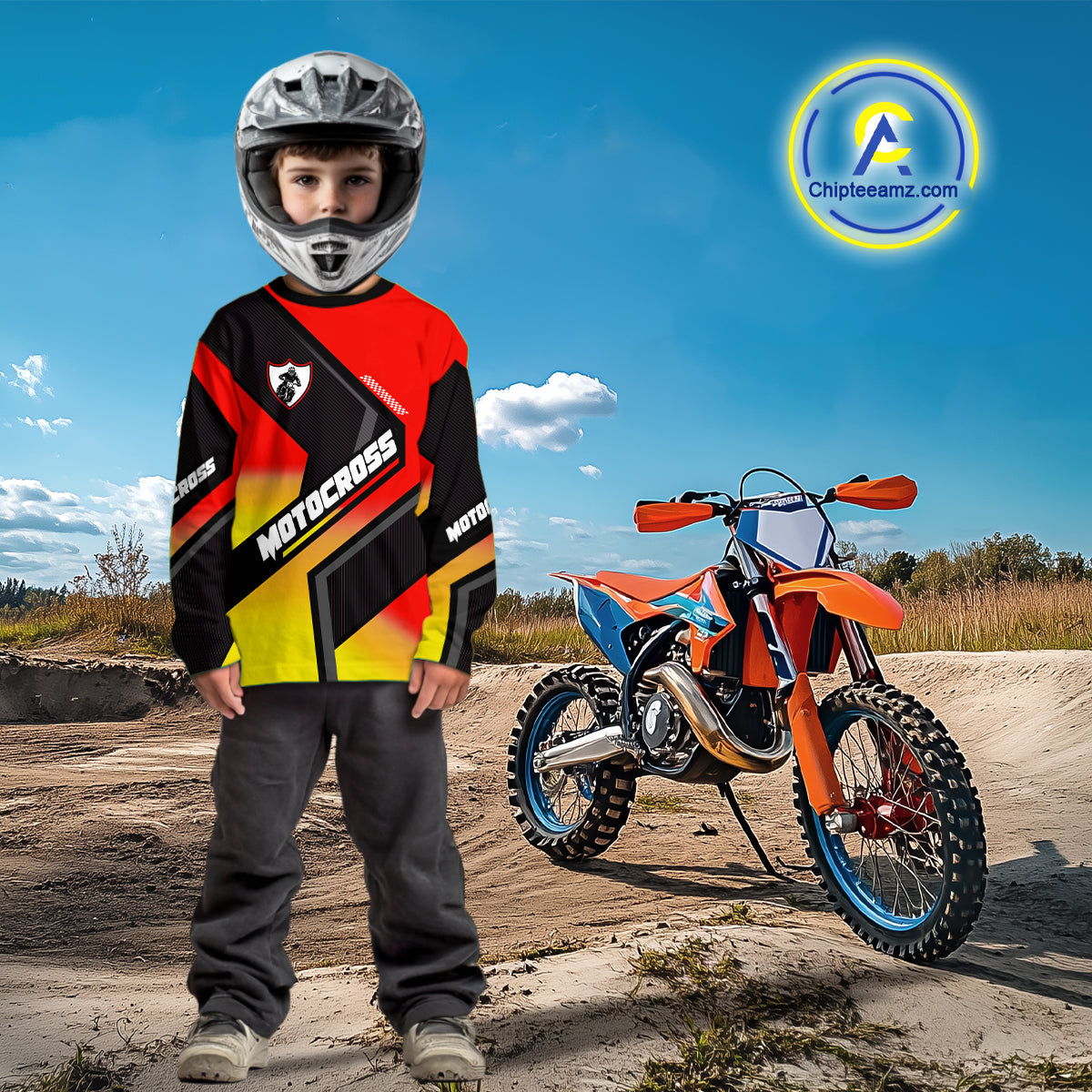Red Motocross Shirts UPF30+Custom Dirt Bike Jersey Off-Road Shirt Kid Men Women DNT57