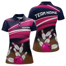 Load image into Gallery viewer, Custom Pink Bowling Jersey Bowling Team Shirts For Women Bowling League Polo &amp; 1/4 Zip HNT163