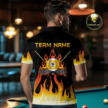 Load image into Gallery viewer, Custom 9 Ball Orange Flaming Billiard Shirts for Men Billiard Team Shirts Billiard League NNT73