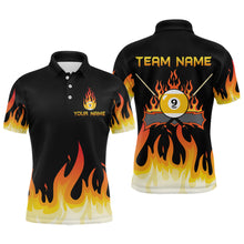 Load image into Gallery viewer, Custom 9 Ball Orange Flaming Billiard Shirts for Men Billiard Team Shirts Billiard League NNT73