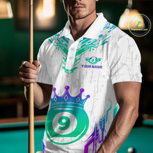 Load image into Gallery viewer, Custom White 9 Ball Crown Neon Billiard Shirts for Men Billiard Team Shirts Billiard League NNT74