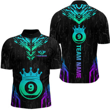 Load image into Gallery viewer, Custom Black 9 Ball Crown Neon Billiard Shirts for Men Billiard Team Shirts Billiard League NNT74