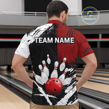 Load image into Gallery viewer, Custom Red Bowling Shirts for Men Polo &amp; Quarter-Zip Bowling Team Bowling League HNT83