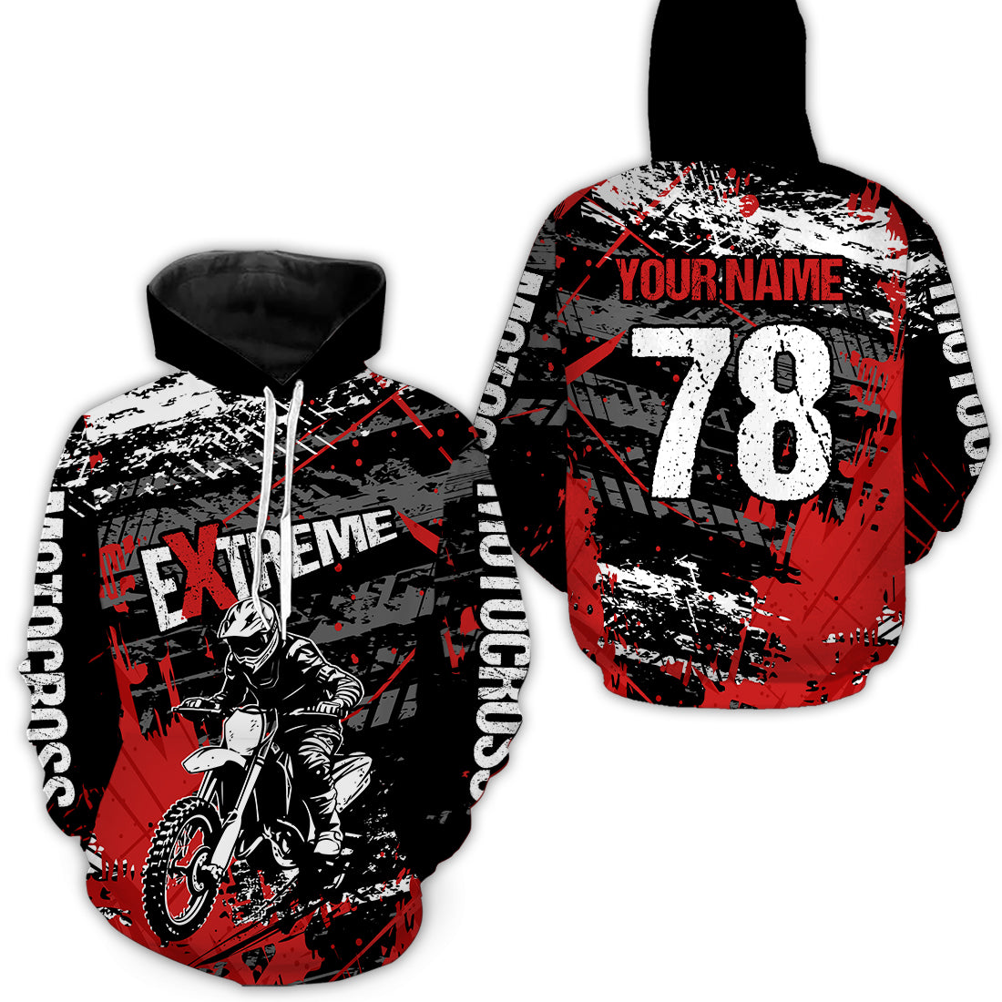 Custom Motocross Hoodie Jersey Dirt Bike Motorcycle Hoodie Shirt for Kid Men Women HOT01