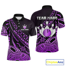 Load image into Gallery viewer, Purple Vintage Bowling Custom Men Bowling Shirt Polo &amp; Quarter-Zip Bowling Team Jerseys HNT69