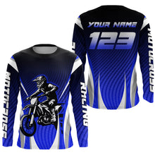 Load image into Gallery viewer, Blue Youth Dirt Bike Jersey Custom Motocross Jersey Men Women Kid Upf30+ Off-Road Jersey DNT75