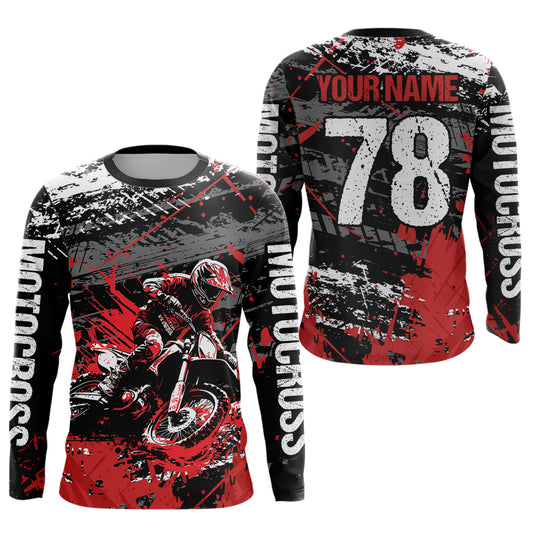 Red Youth Motorcycle Shirt Motocross Jersey Custom Dirt Bike Jersey Kid Men Women DNT54