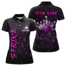 Load image into Gallery viewer, Custom Strike Purple Bowling Women Bowling Shirt Polo &amp; Quarter-Zip Bowling Team Jerseys HNT79