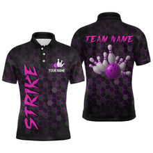 Load image into Gallery viewer, Custom Strike Purple Bowling Men Bowling Shirt Polo &amp; Quarter-Zip Bowling Team Jerseys HNT79