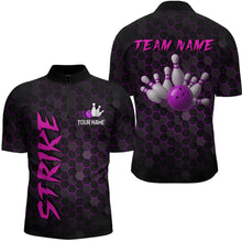 Load image into Gallery viewer, Custom Strike Purple Bowling Men Bowling Shirt Polo &amp; Quarter-Zip Bowling Team Jerseys HNT79