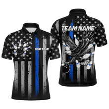 Load image into Gallery viewer, Custom Blue US Flag Eagle Bowling Jersey for Men Bowling Team Shirts Polo &amp; 1/4 Zip HNT119