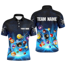 Load image into Gallery viewer, Custom Galaxy 8 Ball Billiard Shirts for Men Billiard Team Shirts Billiard League Polo &amp; 1/4 Zipper NNT85
